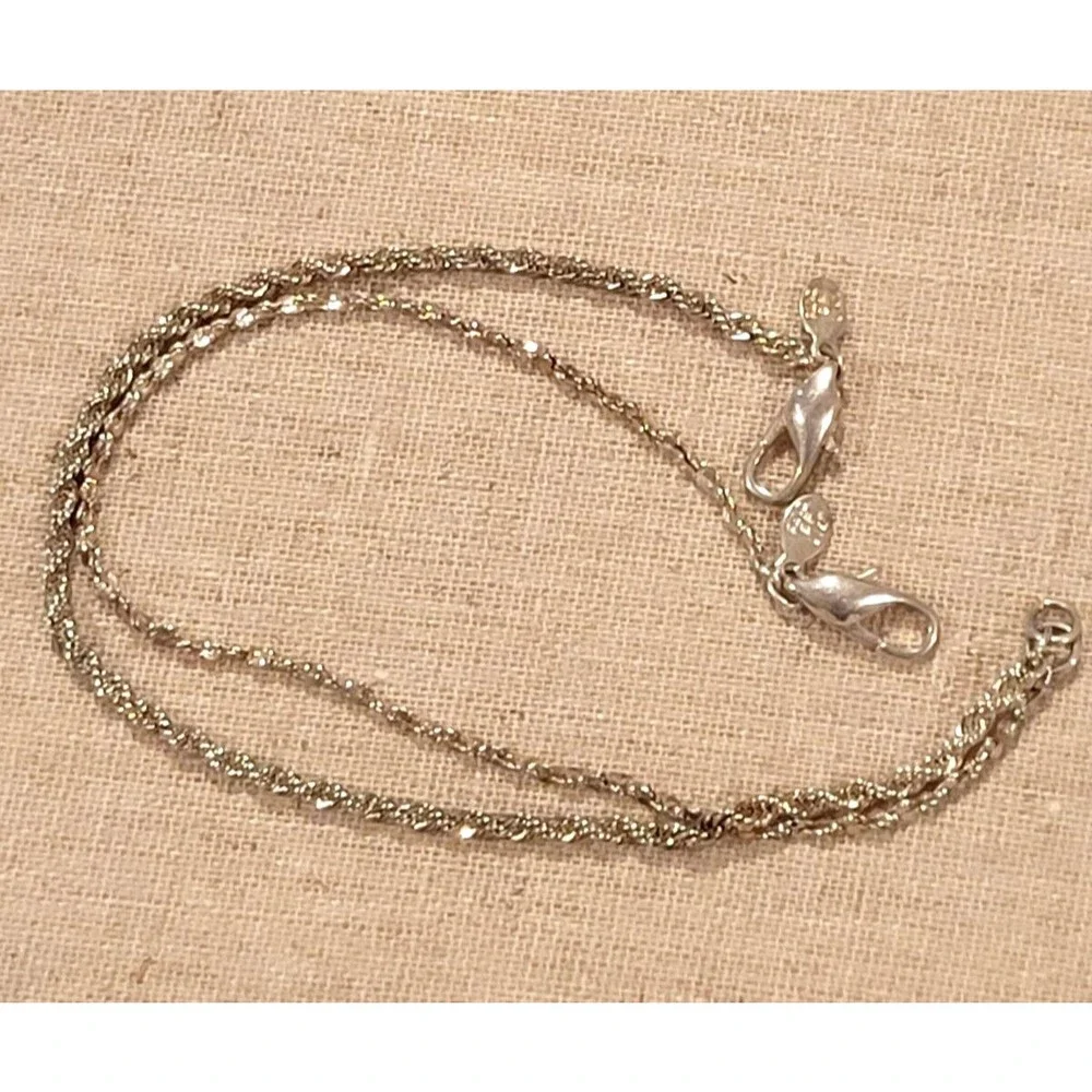 Vintage Rinc SP Lind Link Silver Plated Rope & Fancy Link Chain Bracelet lot 2 - Picture 6 of 7
